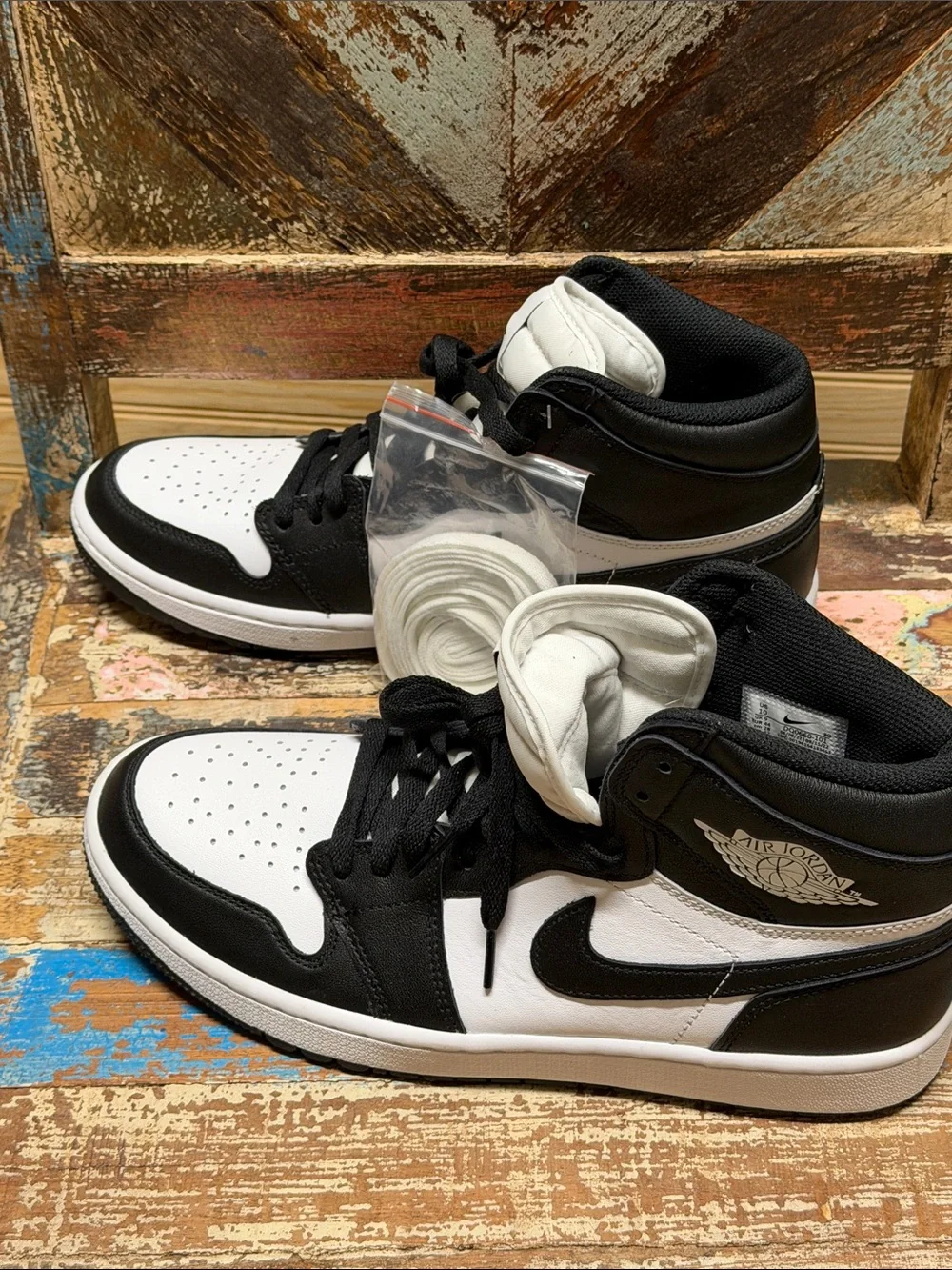 Jordan Men Sneakers Black White High Top Size 10